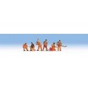 Railroad Track Workers -- Orange Uniforms pkg(6), HO, Noch Gmbh & Co 15276