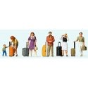 Standing Travelers w/Rolling Suitcases -- pkg(6), HO, Preiser Kg 10641