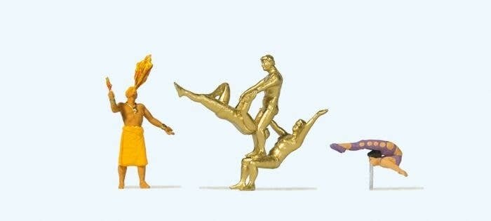 Circus Artists pkg(5) -- Set 2, HO, Preiser Kg 20266