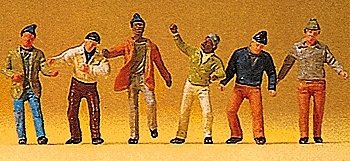 Circus Workers - Roustabouts -- 1 - Raising Tent, HO, Preiser Kg 20262