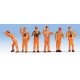 German Railroad Switchmen -- Orange Uniforms pkg(6), N, Noch Gmbh & Co 36275