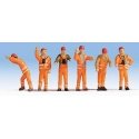 German Railroad Switchmen -- Orange Uniforms pkg(6), N, Noch Gmbh & Co 36275
