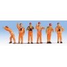 German Railroad Switchmen -- Orange Uniforms pkg(6), N, Noch Gmbh & Co 36275
