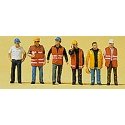 Modern Workmen -- With Warning Vests pkg(6), HO, Preiser Kg 10420