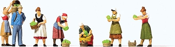 Grape Harvest -- pkg(7), HO, Preiser Kg 10608