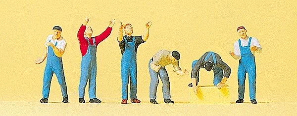 People Working -- Scaffolders pkg(6), HO, Preiser Kg 10497