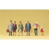 Pedestrians -- Walking Passengers pkg(7), HO, Preiser Kg 10511