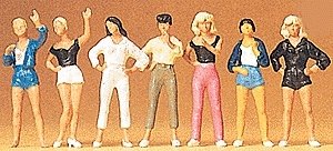 Pedestrians - 1:72 Scale -- Teenage Girls pkg(7), 1/72, Preiser Kg 72403