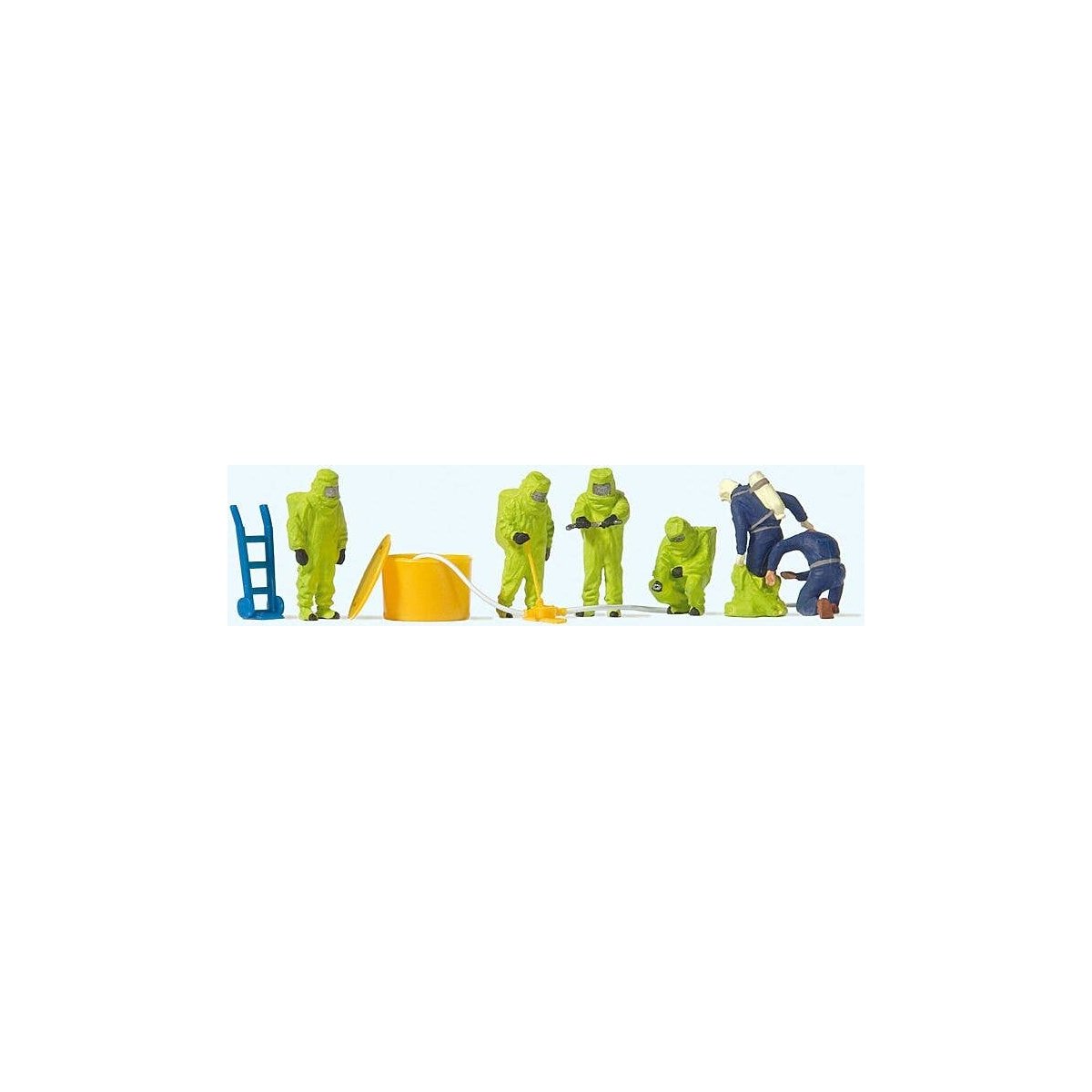 Firemen in Green Hazmat Suits -- pkg(6), HO, Preiser Kg 10731