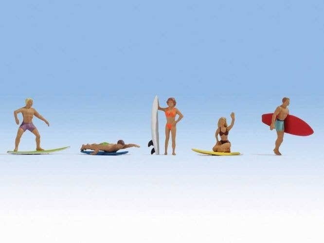 Recreation & Sports -- Surfers with Surfboards pkg(5), HO, Noch Gmbh & Co 15853