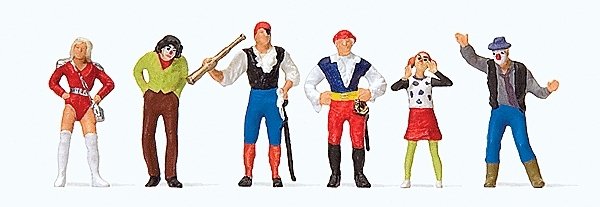 Carnival Parade Participants -- Set 2 pkg(6), HO, Preiser Kg 24643