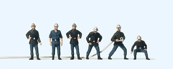 French Firemen -- pkg(6), HO, Preiser Kg 10233