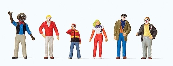 Carnival Parade Participants -- Set 1 pkg(6), HO, Preiser Kg 24642