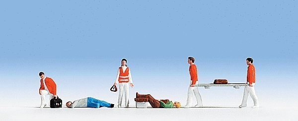 First Responders/Paramedics & Patients -- 4 EMTs & 2 Patients, HO, Noch Gmbh & Co 15094