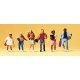 Pedestrians -- School Children pkg(6), HO, Preiser Kg 10476
