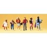 Pedestrians -- School Children pkg(6), HO, Preiser Kg 10476