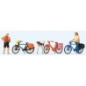 Cyclists′ Short Break w/Bikes -- pkg(3), HO, Preiser Kg 10659