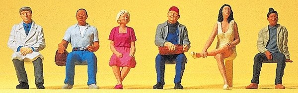 Passengers -- Seated pkg(6), HO, Preiser Kg 10537