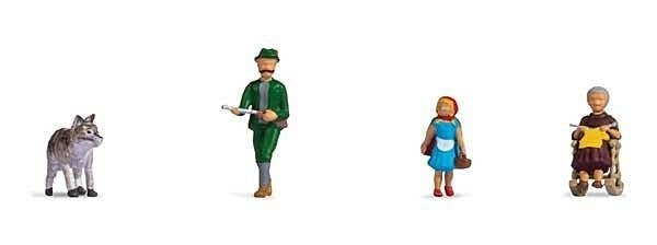 Little Red Riding Hood, Grandmother and the Big Bad Wolf, HO, Noch Gmbh & Co 15805