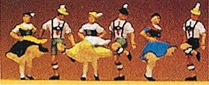 Recreation & Sports -- Bavarian Folk Dancers, HO, Preiser Kg 10240