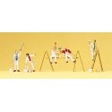 Working People -- Painters w/Accessories & Scaffold pkg(5), N, Preiser Kg 79177