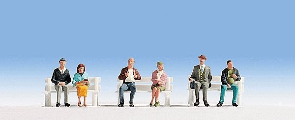 Seated Passengers w/Legs -- pkg(6), HO, Noch Gmbh & Co 15242