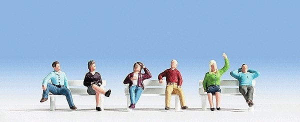 Seated People -- Set 5 pkg(6), HO, Noch Gmbh & Co 15540