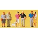 Standing Couples w/Dog -- pkg(6), HO, Preiser Kg 10527