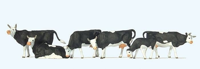 Cows -- pkg(6), 1/76, Preiser Kg 73013