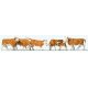 Cows -- Brown, White pkg(6), HO, Preiser Kg 10146