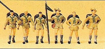 Recreation & Sports -- Boy Scouts pkg(6), HO, Preiser Kg 10260