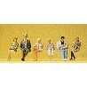 Pedestrians -- Seated People pkg(6), HO, Preiser Kg 10332