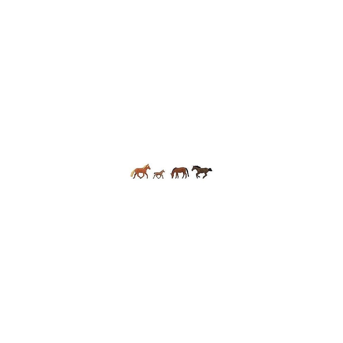 Horses -- Brown pkg(4), HO, Faller Gmbh 151912