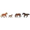 Horses -- Brown pkg(4), HO, Faller Gmbh 151912