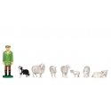 Farmer McColl, Sheepdog, Sheep, HO, Bachmann Industries 33304