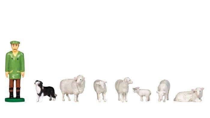 Farmer McColl, Sheepdog, Sheep, HO, Bachmann Industries 33304