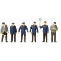 Railroad Personnel -- German (DB) Railroad Personnel pkg(6) Early Era III, HO, Preiser Kg 10584