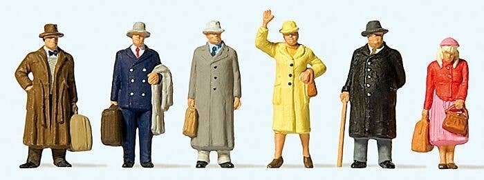 Era III Passengers -- Set 2 pkg(6), HO, Preiser Kg 10664