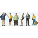 Waiting Train Travelers -- pkg(6), HO, Preiser Kg 10734