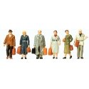 Walking Passengers w/Luggage -- Early Era III pkg(6), HO, Preiser Kg 10582