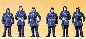 1900s Figures -- Firemen pkg(6), HO, Preiser Kg 12102