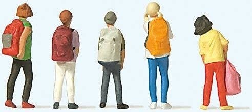 School Children -- pkg(6), HO, Preiser Kg 10728