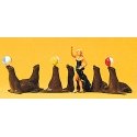 Circus Figures -- Sea Lions w/Lady Trainer, HO, Preiser Kg 20260