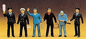 Railroad Personnel -- French Train Crewmen, HO, Preiser Kg 10086