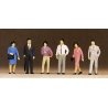 Pedestrians -- Standing Japanese Pedestrians pkg(6), HO, Preiser Kg 10119
