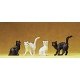 Domestic Animal Figures, 1/24 - 1/25 Scale -- Assorted Cats, 1/25, Preiser Kg 47063