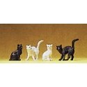 Domestic Animal Figures, 1/24 - 1/25 Scale -- Assorted Cats, 1/25, Preiser Kg 47063