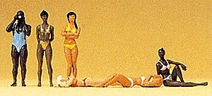 Recreation & Sports -- Female Bathers pkg(5), HO, Preiser Kg 10309