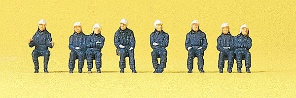 Emergency Workers -- Seated Firemen, N, Preiser Kg 79172