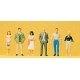 Pedestrians -- Passers-By pkg(6), HO, Preiser Kg 10022
